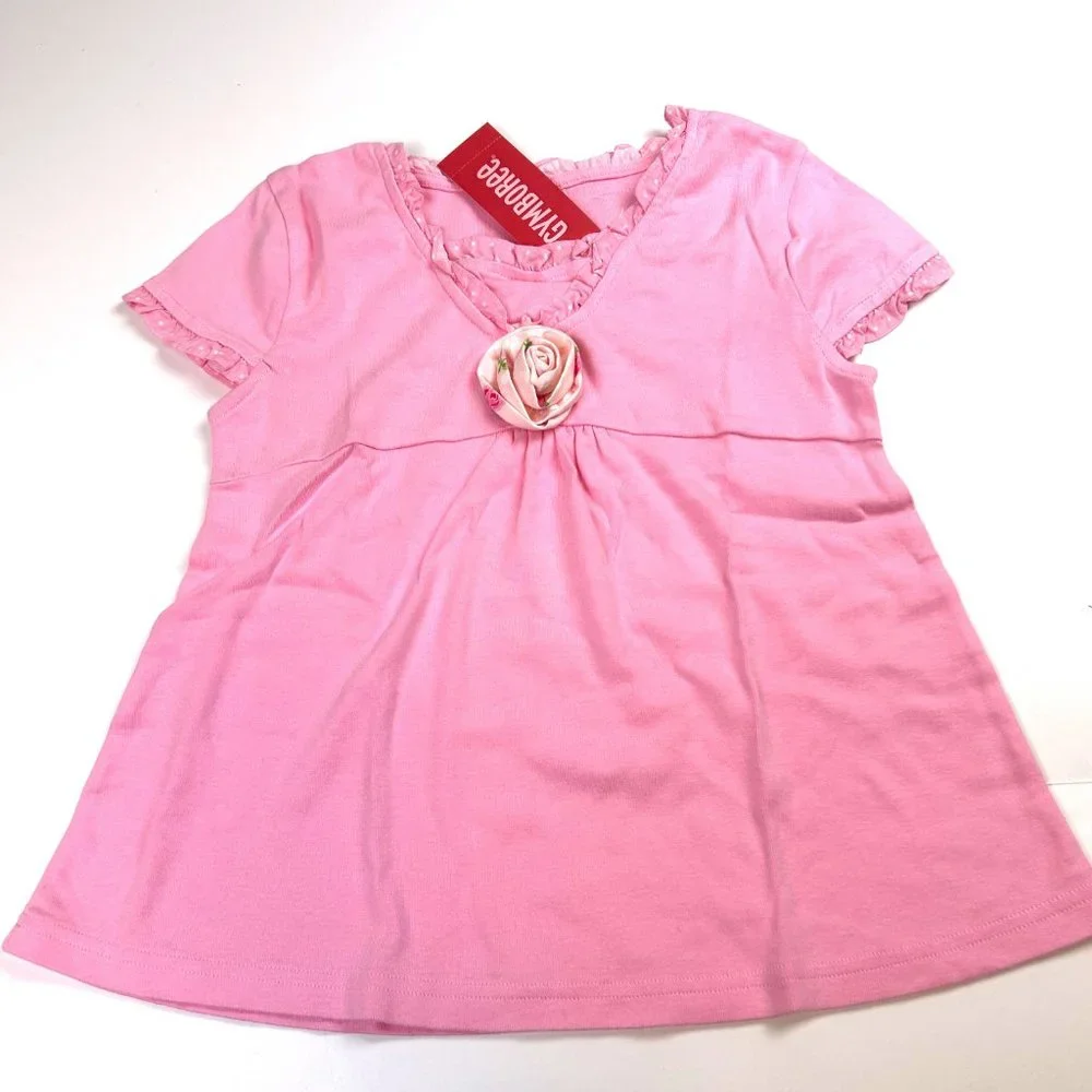 NWT Gymboree Girl Rose Print Bike Short & Rose Corsage A-Line Top Size 9